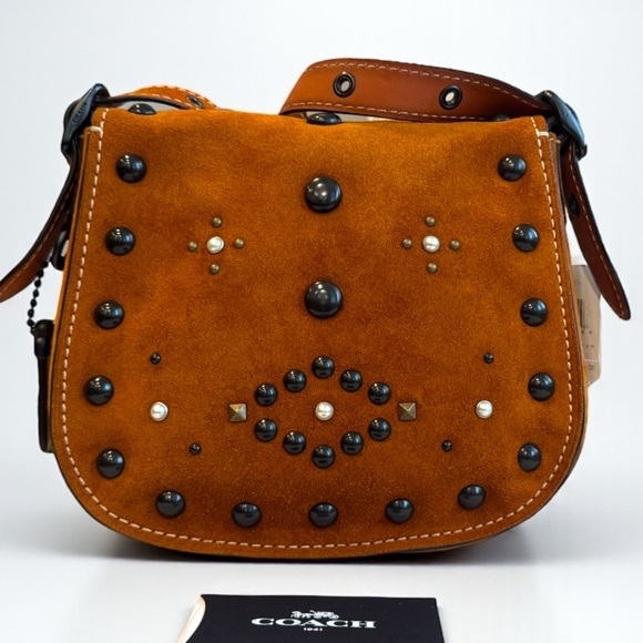 COACH 1941 Suede Western Rivet Saddle Bag 23 - Picture 5 of 15
